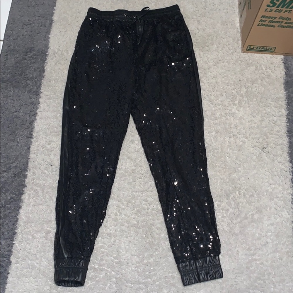 Sequins black joggers